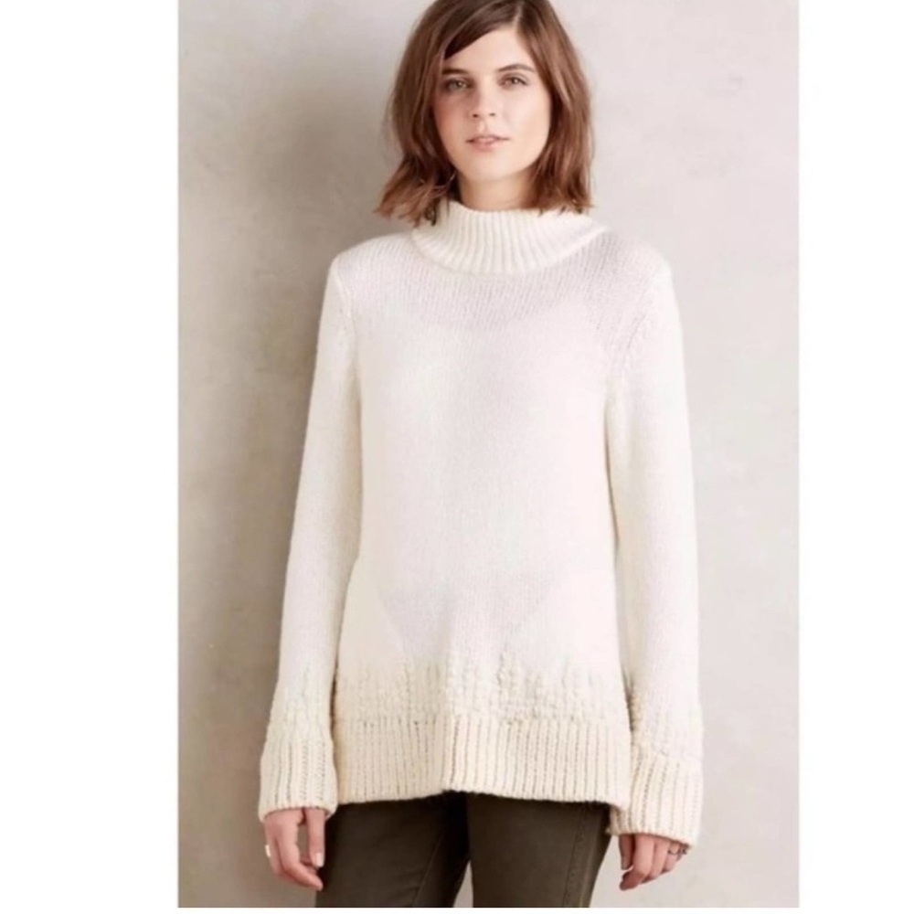 Anthropologie Sleeping On Snow Embroidered Mockneck Sweater size XS Pre-owned